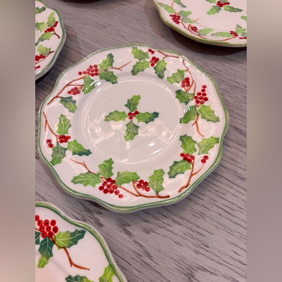 Andrea Sadek Set Of 6 Holiday Salad Plates ***Sold As A Set - Picture 3 of 5